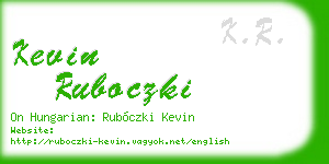 kevin ruboczki business card